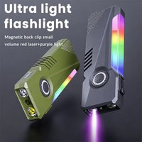 EDC Strong Light Mini Flashlight Type-C Rechargeable RGB Side Light UV Light Torch with Magnetic Pen Clip Inspection Lamp