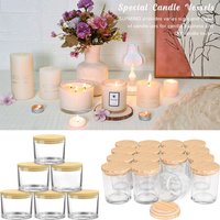 Clear Glass Candle Jars Transparent Small Glass Aromatherapy Tray Wide Mouth Thick Empty Candle Containers for Making Candles