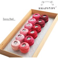 Rhapsody Premium Size 8 Pearl Cotton Embroidery Thread 12 Bals For Cross Stitch DIY Crochet Singed Mercerized Egyptian Cotton