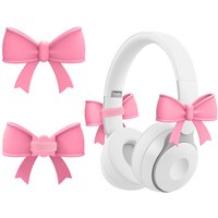 2PCS Universal Bow Shape Headphone Decorations 3D Adjustable Earphone Charms Easy To Install Silicone Headset Attachment Girls