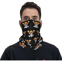 Anime One Piece Bandana Neck Gaiter Windproof Face Scarf Cover Men Women Straw Hat Luffy Pirates Skull Headwear Tube Balaclava