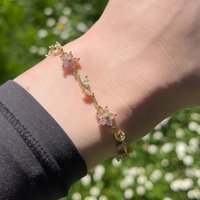 Vintage Purple Sunflower Pendant Chain Bracelets Necklaces for Women Gift