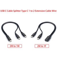 USB C Cable Splitter Type C 1 To 2 Extension Cable Wire For PC Phone Tablet 15W 3A Power Adapter Cord Charging Converter Line