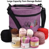 with Front Pocket Knitting Yarn Storage Bag Hooks and Needles Storage Portable DIY Hand Knitting Tool Bag Large Capacity