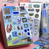 8/16 Sheets DIY Decoration Y2k Gen Z Electronic Memories Style Retro Dreamcore Collages Journals Scrapbook Stickers【AliS8】