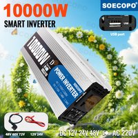 10000W Solar System Complete Intelligent Inverter: 5V1.5A USB 12V/24V/48V TO 220V Output Port For Home Outdoors RV Camping