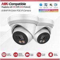 6MP 8MP Security Camera Color Night PoE IR Human Vehicle Detection Built-in Mic Speaker HIK-Protocol Hikvision Compatible