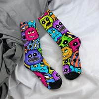 Retro Comic Monster Happy Men's Socks Novelty Funny Compression Socks Harajuku Style Comfortable Casual Sports Fashion Socks