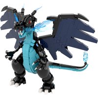Gobricks MOC Charizards Building Blocks Model Japan Cartoon Blue Charizards Bricks Assembly Educational Toys Kids Birthday Gifts
