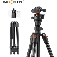 K&F Concept 64.96 Inch /1.65m Professional Camera Tripod O254A4 Net Weight 1.32KG BH-36 360° Ball Head Maximum Load 20KG/44lbs