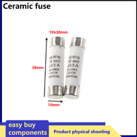 5Pcs 10x38 Fast blow Ceramic Fuse 10x38mm Fuse 500V 0.5A 1A 2A 4A 5A 6A 8A 10A 16A 20A 32A RO15 RT18 RT14