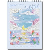 A4 Size 45 Sheets Thick Sketchbook Blank Sketch Paper Book Spiral Bound Sketch Pad Artistic Drawing Painting Writing Notebook