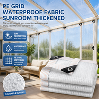 Transparent Grid Fabric Greenhouse Insulation PE Grid Outdoor Balcony Rain Enclosure Waterproof And Windproof Rainproof Tarp