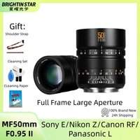 Brightin Star 50mm F0.95 II Full-Frame Prime Lens, Large Aperture Manual Focus Lens for Sony E Nikon Z Canon RF Panasonic L