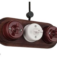 Vintage Retro Ceramic Rotary Switch 16A EU Wall Socket Porcelain Surface Mount Outlet for Home Decor