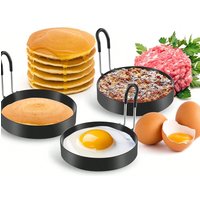 Egg Rings Stainless Steel Egg Molds for Frying Round Egg Cooker Ring for Griddle Breakfast Cooking Fried Egg Rings Nonstick Mold