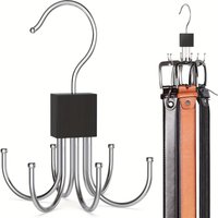 360° Rotating Storage Hanger Hook Multi-Claw Metal Bag Belts Rack Wooden Organizer For Bra Tie Household Closet Accessory Hanger