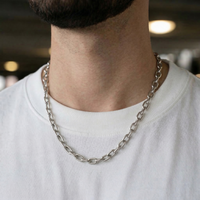 6mm Minimalist Hip-Hop Rolo Necklace - Unisex Stainless Steel O-Chain, Streetwear Essential Cross Link Chain in Gold and Silver