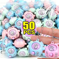 50/1pcs Mini Pop Keychains Toddler Sensory Fidget Toys Bulk Classroom Prizes Kids Birthday Party Favors Gifts