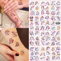 12 Sheets Unicorn Temporary Tattoos Animal Tattoo Stickers Women And Men Hand Tattoo, Waterproof Fake Tattoo Birthday Gifts