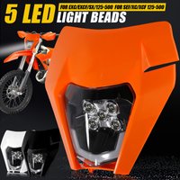 AliExpress NONE For KTM EXC EXCF SXF XCF 125 250 350 450 500 Enduro Dirt Bike LED Headlight Light Plate Dirt BikeHead Lamp Mask Motorcycle Parts