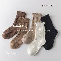 5 Pairs Girls Socks Spring Autumn Ruffle Socks Cotton Socks Kids Lolita Fancy Socks Twist Pattern