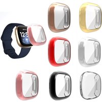 Protective Case Soft TPU Full Cover Screen Protector Bumper Shell Watch Accessorie For Fitbit Versa 2 3 4 Sense 2