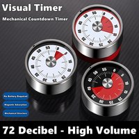 Magnetic Kitchen Timer,Visual Countdown Timer with Magnet Back, Mechanical Timer for Cooking, Baking, Studying, Use