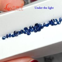 0.8mm -2.9mm melee royal blue lab created sapphire round shape diamond cut including minor cracks inclusions loose gem stone