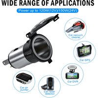 Car Motorcycle Cigarette Lighter Power Socket 12V 120W Plug Outlet