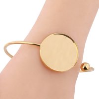 2pcs Fit 30mm Cabochon Bangle Bezel Settings Stainless Steel Gold Plated Cuff Bracelets Base Blanks For Jewelry Making