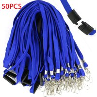 50pcs/lot Separable Safety Buckle Lanyards Wholesale of Black Blue Red Safety Neck Rope For Card Holder Badge Keychain ID Card