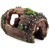 1 Pcs Aquarium Fish Tank Barrel Resin Broken Old Bucket With Moss Decoration Ornament Cave Landscaping Fish Tank Accessories