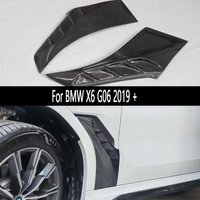 For BMW X6 G06 2019+ Carbon Fiber Wind knife Auto Fender Side Air Vent Outlet Cover Trim Fit L Style Upgrade body kit