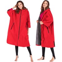 Waterproof Surf Changing Robe Outdoor Coat Fleece Lined Jacket Keeping Warm Dry Oversized Poncho Coat for Swimming Surfing