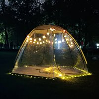 PVC Clear Tent with Hanging Night Lights Transparent Clear Bubble Outdoor Event Party Camping Garden Igloo Dome 4 Person