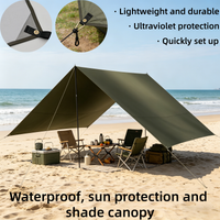 Waterproof Sun Shelter Tent Camping Tarpaulin Outdoor Sun Shade Awning for Garden Beach Lightweight Durable UV Resistant Fast