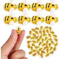 50Pcs Resin Bees DIY Ornament Set 3D Mini Bee Filler Material for Epoxy Crafts Jewelry Making Simulation Bee Adornment