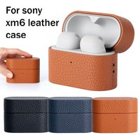 Luxury Leather Cover for sony WF-1000XM6 Slim Lightweight Anti-fall Shockproof Earbuds Case With Charging Port Cutout