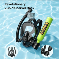 TRIMIX Green Black Mini Scuba Lung Tank 0.5L With Snorkeling Mask 10 Minutes Underwater Breathe 5 Meter Depth