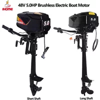 48V 5.0HP Electric Outboard Trolling Motor 1200W Brushless Electric Propeller Rubber Fishing Boat Hookup Outboard Boat Motor