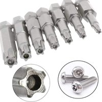 7 Pcs 5 Point Star Screwdriver Bits 50mm S2 Magnetic Star Screw Driver 1/4" Hex Shank T10 T15 T20 T25 T27 T30 T40