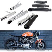 Stainless Steel Retro Cafe Racer Exhaust Muffler Pipe Universal 38-45mm For CG125 GN125 EN125 Honda XL883 Motorcycle Modified