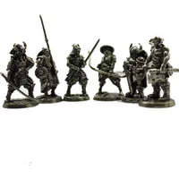 White Copper Viking Swordsman Figurines Miniatures Metal Brass Solider Model Car Ornament Craft Decoration Accessories