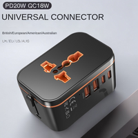 GaN Fast Charger Adapter Multi-Port 1-to-Multi Global Travel Converter for Worldwide Use