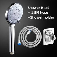 5 Modes High Pressure Shower Head Set Rainfall Handheld Sprayer Nozzle Shower Head With Hose Bracket Bathroom Faucet Accessories