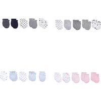 Kiddiezoom 4/5 Pairs Newborn Gloves 100%Cotton Cute Breathable Mittens Baby Accessories 0-6M
