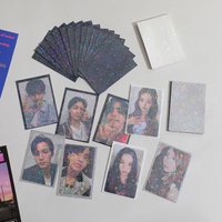 50pcs Girl Heart Laser PP Transparent Card Sleeve Student 3 Inch Photocard Holographic Protector Anime Flash Card Cover