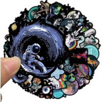 50pcs Graffiti Astronaut Stickers Outer Space Vinyl Decals for Laptop Car Bike Skateboard Phone Case Sticker for Kids Toy