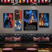 cool S-STAR W-WARS High-End Fashion POSTER sticker For Living Room Entryway Luxury Home Decor